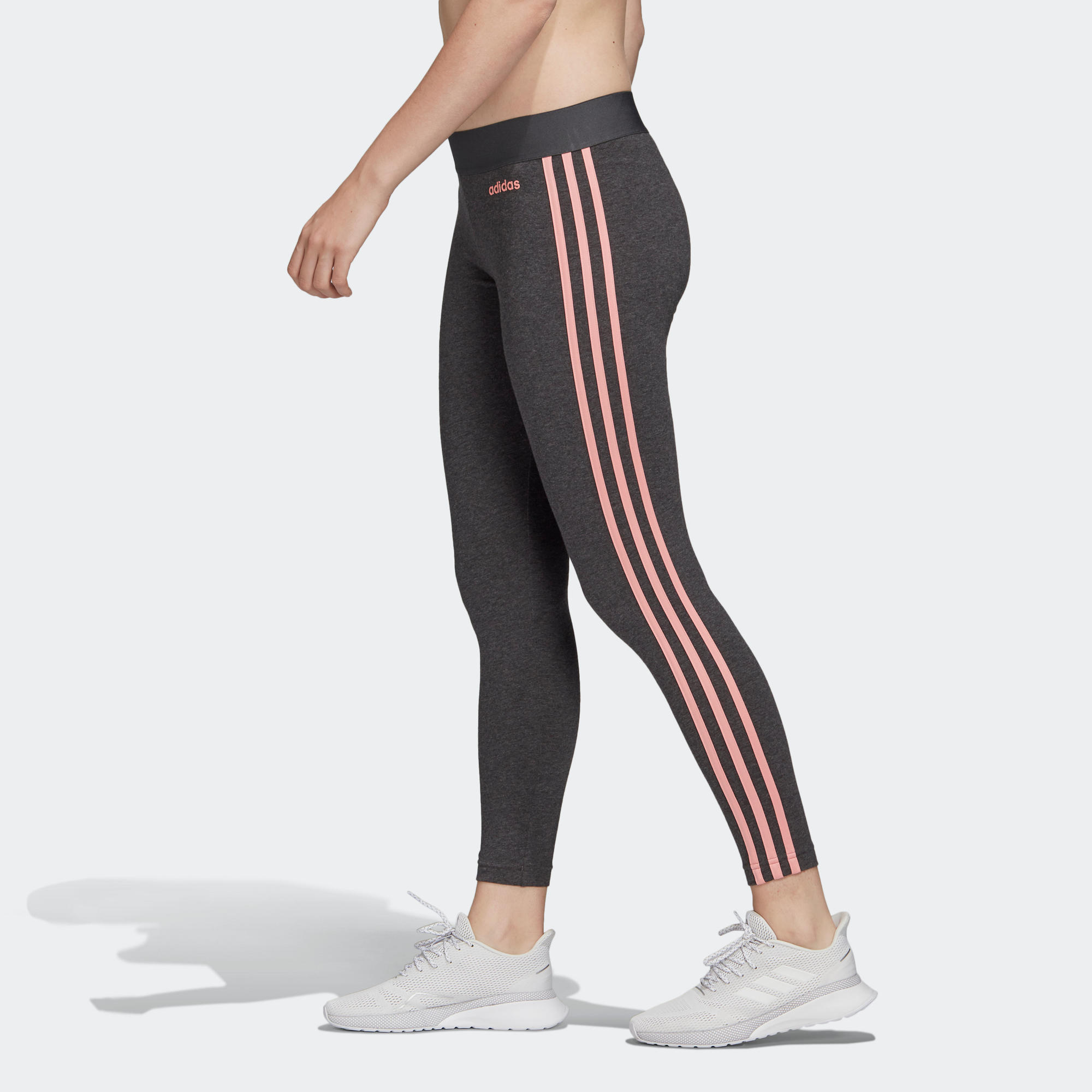 Legging Adidas 3 Bandes Femme Gris et Rose Legging Adidas 3 Bandes Femme Gris et Rose